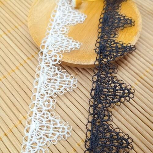 1Yards Best Selling Lace Fabric Flower Lace Fabric Applique Cotton Lace Trim 2.5cm Ribbon Guipure Crafts Sewing dentelle LQ35