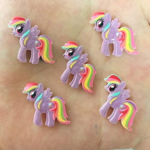10PCS Resin Hand-paint Cute Horse Flatback Stone Child Scrapbook Buttons Crafts R731