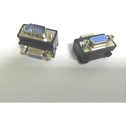 10pcs Down Right Angled 90 Degree VGA SVGA Male To VGA 15Pin Female Monitor New