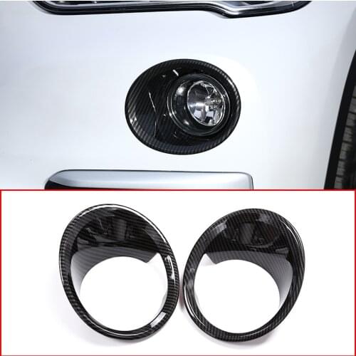 2pcs Carbon fiber Style Plastic Chrome Front Fog Light Lamp Cover Trim Car Accessories For BMW X1 F48 2016-2018 Accessories
