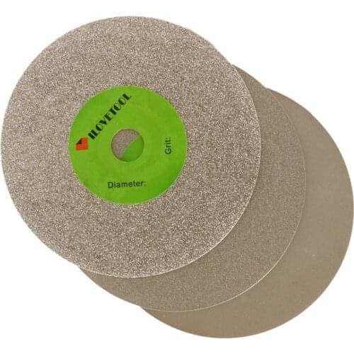 3 pcs 4-inch Diamond Coated Flat Lap Disk Wheel Grinding Sanding Disc Lapidary Tools Stone 100 mm Grit 80- 240 -1000 ILOVETOOL