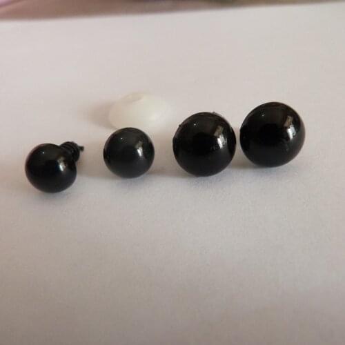 50pcs/lot--16-40mm full black safety toy eyes & soft washer for diy plush doll findings--size option