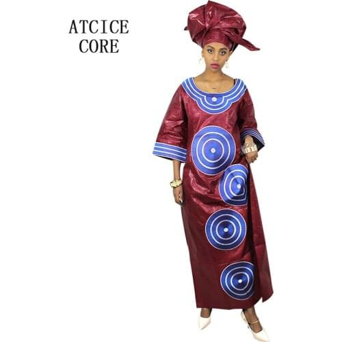 African dresses for woman bazin riche embroidery design long dress A238