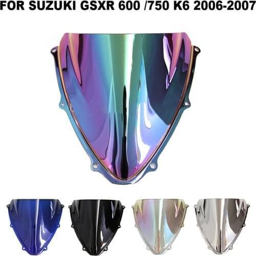 For Suzuki GSXR 600 / 750 K6 2006 2007 Motorcycle Accessories Windshield Windscreen Double Bubble Air Wind Deflector Black