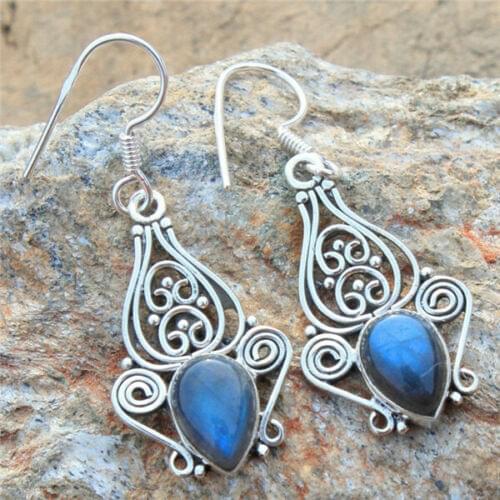 Bohemian Ethnic Vintage Earrings for Women Big Irregular Geometric Indian Stones Earrings Trendy Dangle Earrings Brincos Jewelry