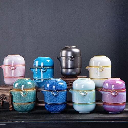 Tea set Include 1 Pot 2 Cup,High quality elegant gaiwan,Beautiful and easy teapot kettle and teacup,Travel kettle,free shipping