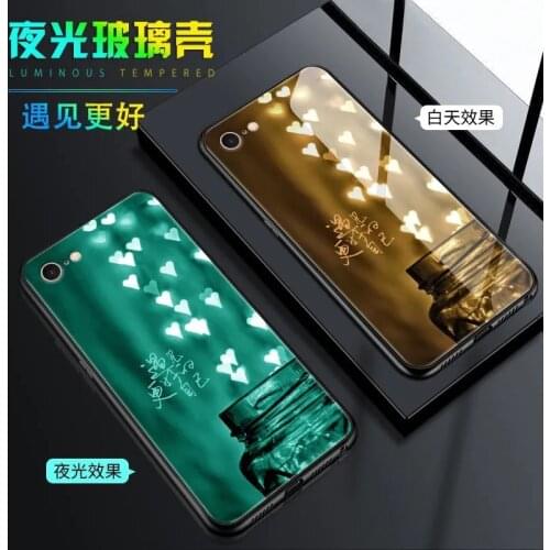 Luminous Tempered Glass Case For iPhone 5 5S SE 2020 6 6S 7 8 Plus X XR XS 11 Pro Max Case Cover Glowing in Dark Cell Shell Bag