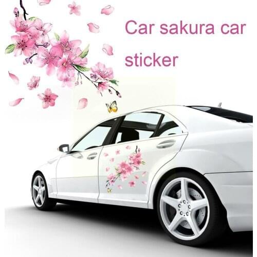 Blossom Floral Car Stickers Love Pink Auto Vinyl Deca Bumperl Styling Window For Women Tuning Car Accessories F3U9