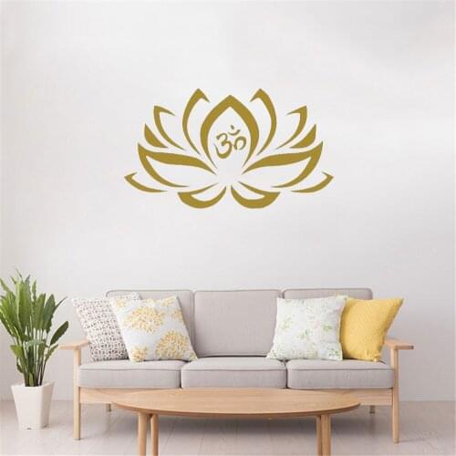 Lotus Flower Wall Decals Namaste Mandala Mehndi Waterproof Decal For Living Room Yoga Studio Decor Vinyl Sticker ph650
