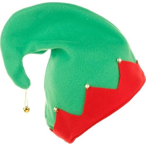 D0LF Curled Top Hats in Green Red Santa Claus Christmas Elf Hat Xmas Unisex Must Have Festival Accessories