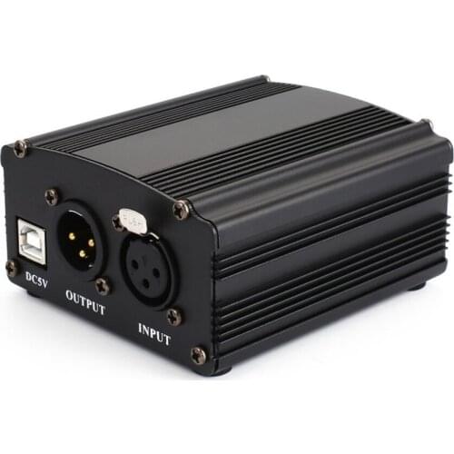 FULL-48V USB Phantom Power Supply USB Cable Microphone Cable For Mini Microphone Condenser Recording Equipment-black