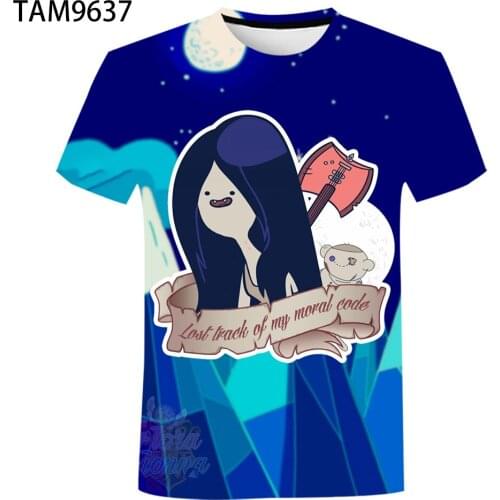 Summer new Style Simple Adventure Time Aesthetic Childrens Street Style Oversized top 3D Printing Couple T-Shirt Mens And Wome