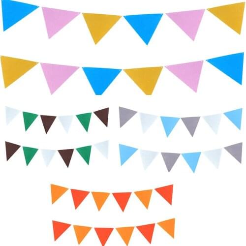 Tri-angle Flags Paper Garland Bunting Multi Themes Happy Birthday Banner Boys Girl Baby Shower Decoration Wedding Supplies Decor