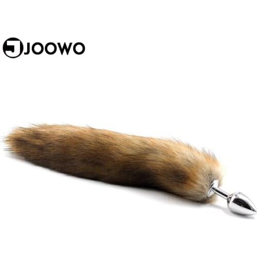 JOOWO Fox Tail Stainless Steel Anal Butt Plug Anal Toys for Women Adult Roleplay Sex Products