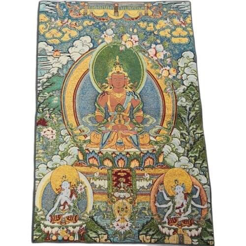 China old Tibet silk Thangka like hanging painting fengshui Tibetan Buddha