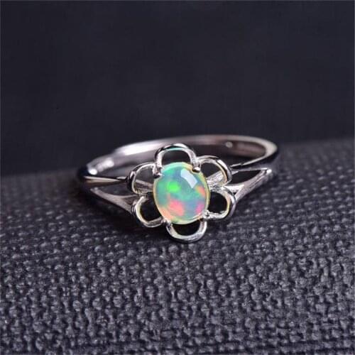 Fashion Women White Fire Opal Rings For Women Promise Engagement Jewelry