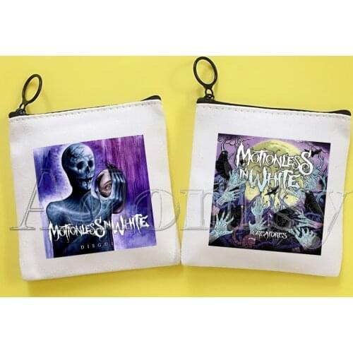 Motionless In White Canvas Coin Purse Canvas Bag Small Square Bag Key Bag Storage Bag Card Bag Cartoon Coin Bag