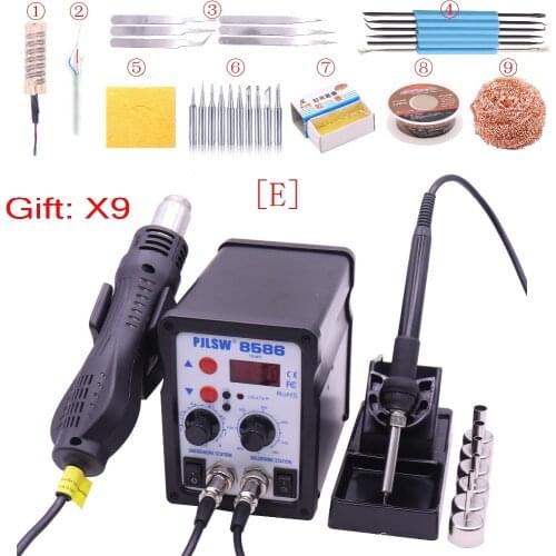 New 8586D+ Double Digital Display Electric Soldering Irons +Hot Air Gun SMD Rework Station Upgraded from 8586