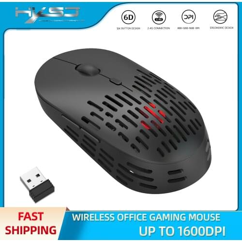 HXSJ New Lightweight and Mute 2.4G Wireless Mouse Rechargeable Hole Cooling Mouse Office Home Computer Accessories PC