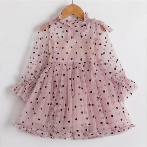 Spring Summer Dress for Girls Ceremony Dress New Year Costume Polka Dots Pattern Girls Princess Party Frocks Vestidos Infantil