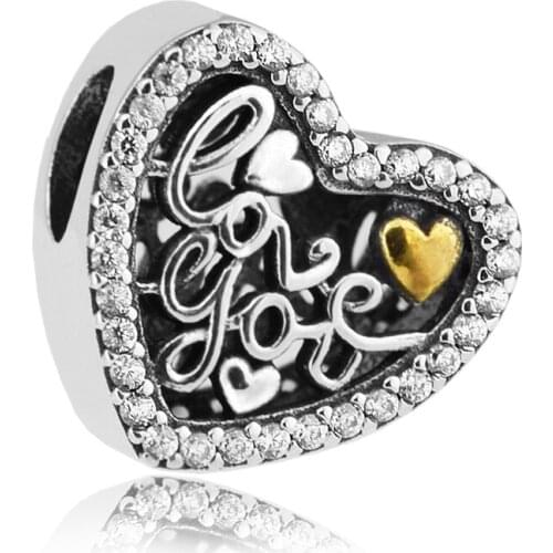 Fits for Pandora Beads Bracelets Love Script Charms 100% 925 Sterling Silver Jewelry Free Shipping