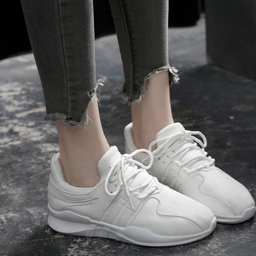 QWEDF 2019 Women Casual Shoes Fashion Breathable Walking Mesh Flat Shoes Sneakers Women Gym Vulcanized Tenis Feminino X8-33