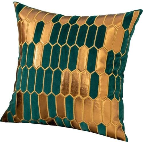 Luxury Gold Embroidery Cushions Home Decorative Solid Red Pillow Cover