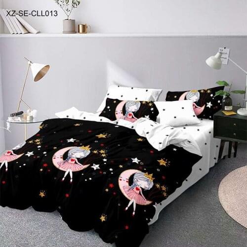 Cartoon print luxury bedding set King/Queen size Comforter Cover Set Bed Linen Girls Duvet Cover Set Kids Bed Set