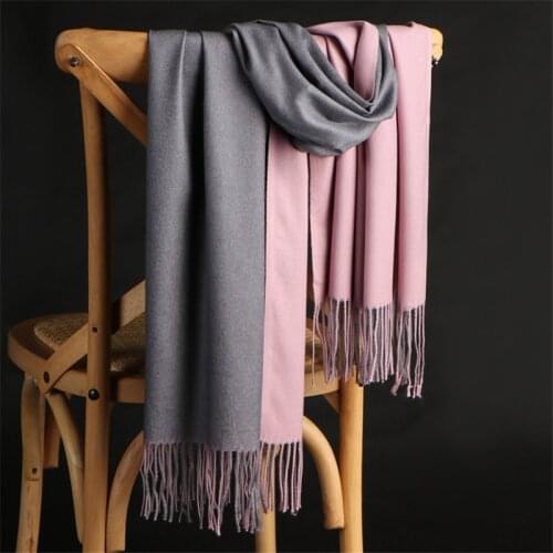 Luxury brand scarf 2019 NEW winter Double-sided cashmere scarf women long pashmina female sjaal foulard soft shawl tassel scarfs