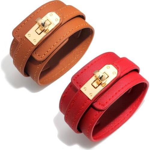 Kirykle 6 Color Multi-Layer Wide Charm Leather Bracelet for Womens Punk Casual Party Jewelry Accessories Birthday Christmas Gif