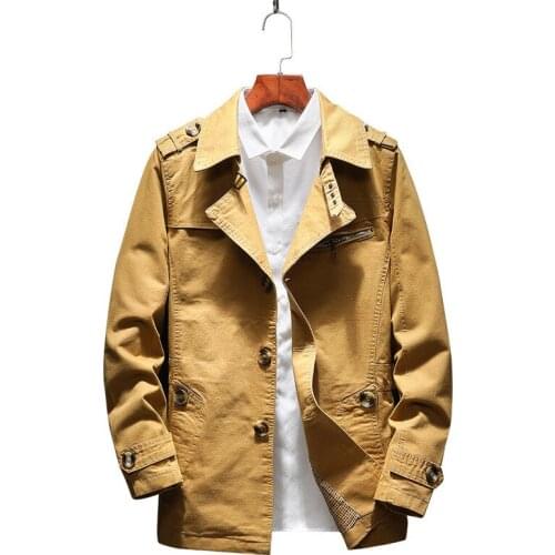 Fashion men trench jacket Spring autumn long Casual coat mens Single-breasted thin windbreaker New Male outerwear Brand clothing