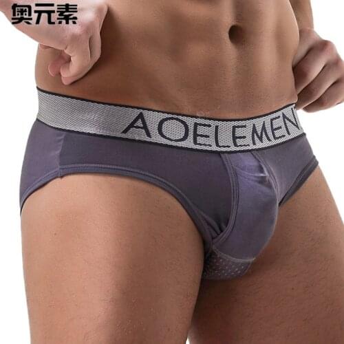 Mens underwear briefs 4 color separate large space pouch comfortable breathable sunroof bikini underpants for gay male