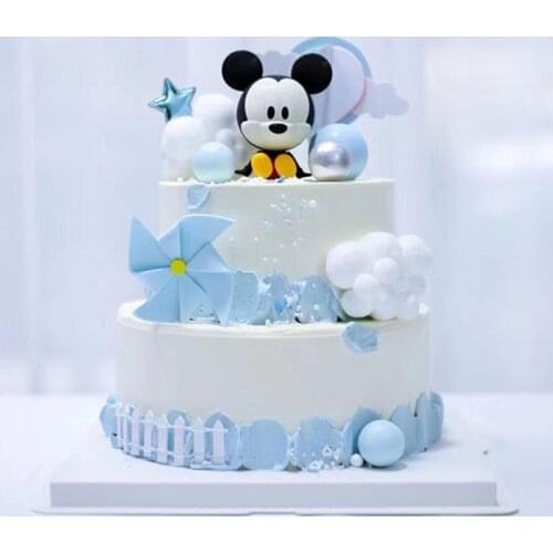 Disney cartoon Mickey Minnie cake decoration ornaments cake top hat baby birthday party decoration supplies birthday gifts