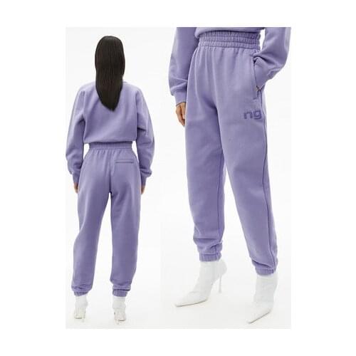 Cosy Iconic Letter Terry Pullover Sweatshirt Hoodie Elastic Waist Jogger Casual Winter Fleece Cotton Sweatpants Track Suit Set