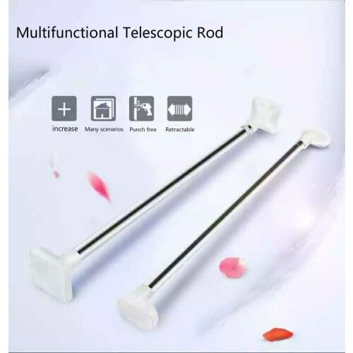 Bathroom bathroom shower curtain telescopic curtain rod no-hole installation bedroom simple telescopic bar balcony clothes bar