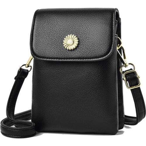 Lady Mini Bags Pu Leather 2021 New Women White Black Messenger Mobile Small Crossbody Fashion Shoulder Cover Bag