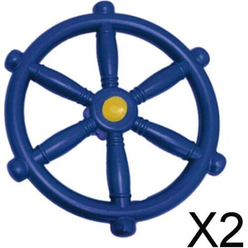 2xPortable 18.81inch Pirate Ship Wheel for Swing Set Outdoor Playset Backyard Blue