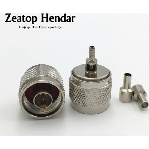 2Pcs Brass N Type Male Jack Open Window Solder Plug Crimp for RG316 RG174 LMR100 Coaxial Pigtail Cable RF Antenna Connector