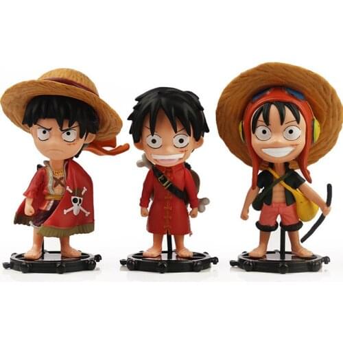 2021 NEW 7-14cm Anime One Piece Q-version Action Figures Luffy Ace Toys For Children Or Collection Model Figurines Ornaments