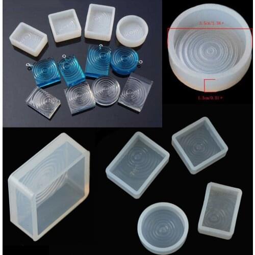 3D Water Ripple Liquid Silicone Mold DIY Resin Jewelry Pendant Necklace Pendant Lanugo Mold Resin Molds For Jewelry