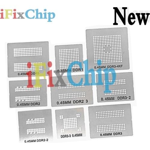 9pcs Directly Heat BGA Reballing Stencil Template for Memory RAM DDR1 DDR2 DDR3 DDR5