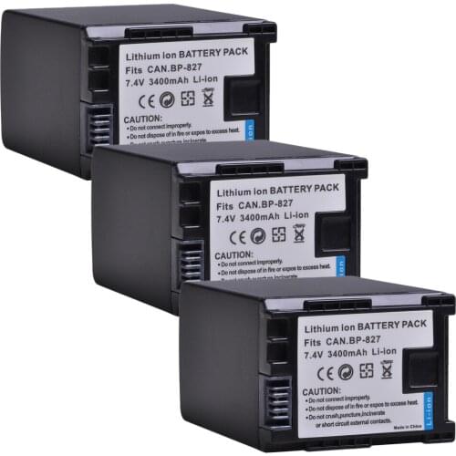 Rechargeable Battery Replaces BP-827 for Canon HF M31/HF M32/HF M36/HF M40/HF M41/HF M46/HF M300/HF M306/HF M307/HF M400/HF M406
