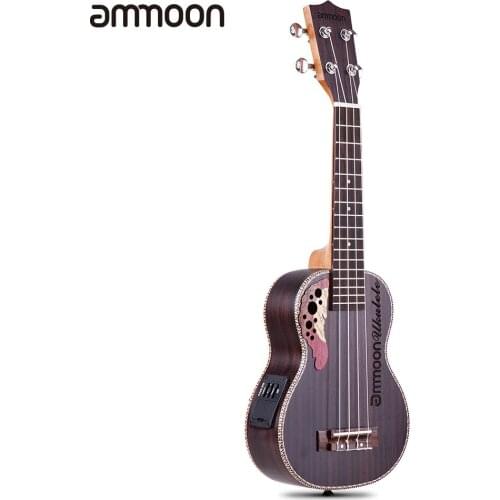 Ammoon 21 Inch Rosewood Wood Ukulele Ukelele Uke with EQ Stringed instruments