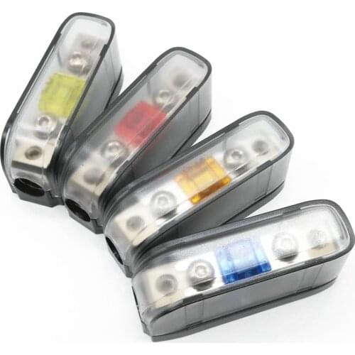 4pcs/Lot Car Audio Fuse Holder 4GA 8GA 10GA Cable In Out Bolt on Fuse MINI ANL Amplifier Fuse Holder with AFS Fuse 20A to 100A