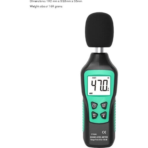 Noise Meter Digital Sound Level Meter 30-130dBA High Precision Sound Sensor, Max/Min/Data Hold, Fast/Slow, Backlit Flashlight