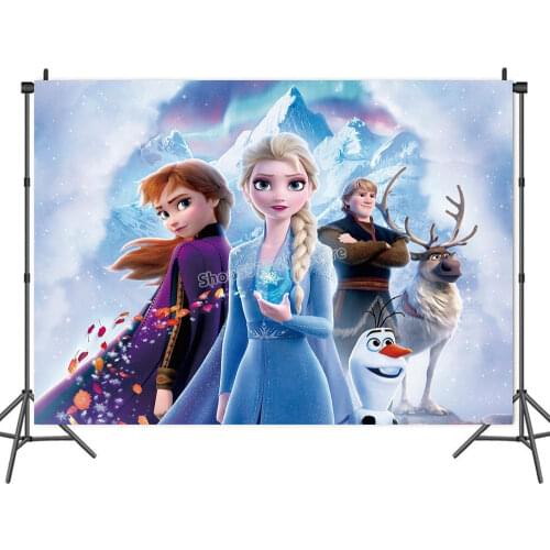 Disney Frozen Princesses Theme Photography Background Mickey Minnie Cloth Birthday Party Home Decor Backdrop Decorations Gifts