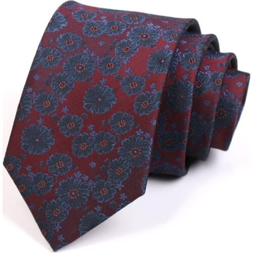 Gentleman Luxury Ties High Quality 7CM Floral Jacquard Tie Fashion Formal Tie For Men Business Suit Work Party Necktie Gift Box
