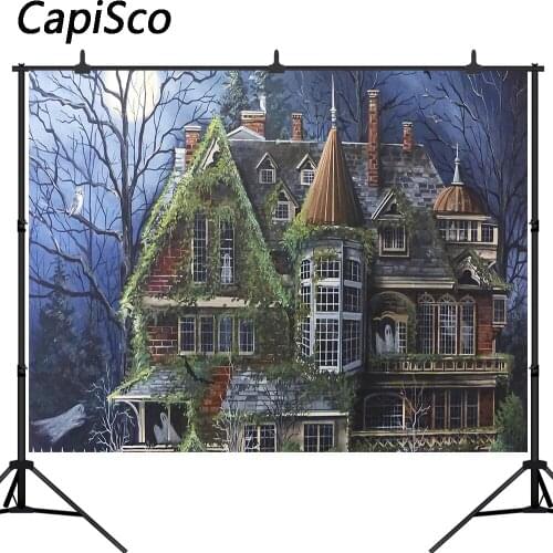 Capisco Halloween Night Backdrop Bats Haunted Castle Ghost Photography Background Hallowmas Party Photo Studio Props