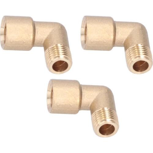 3Pcs 12 x 13mm Brass Male Reducing Elbow Durable Sturdy Wearproof Anti-Corrosion Spiral Copper Forged With 90 Degree Elbow
