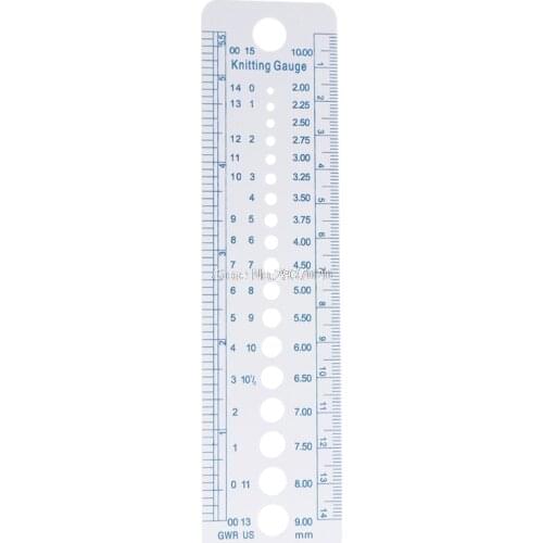 Kintting Gauge Ruler Measuring Tool Plastic Blue Line Soft Strong Durable D14